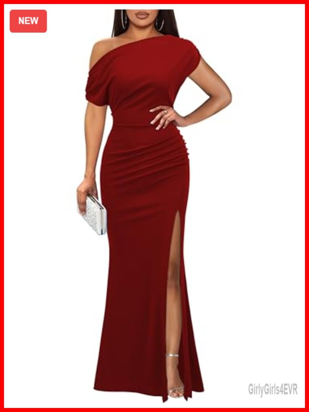 Womens Elegant Sleeveless Off Shoulder Sexy Split Bodycon Long Formal Evening